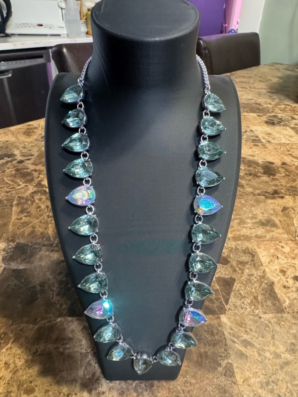 Simply Vera Vera Wang Green Teardrop Crystal Necklace